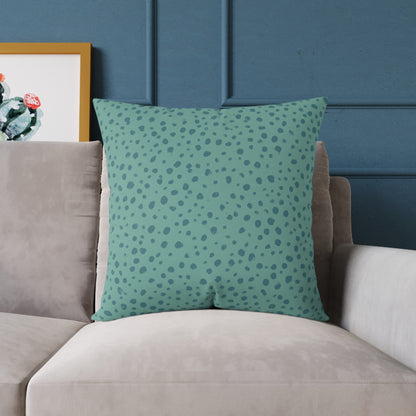 Pebble Scatter - Teal - Square Poly Canvas Pillow