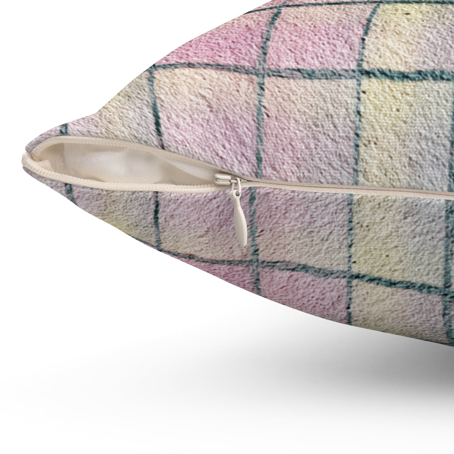 Pastel Grid Calm - Spun Polyester Square Pillow
