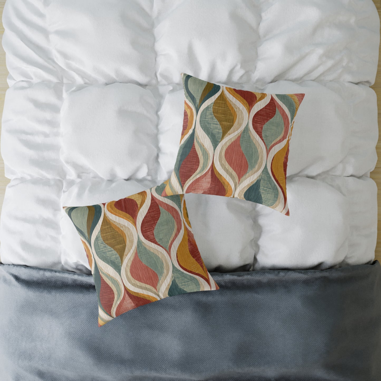 Desert Mirage Waves - Square Poly Canvas Pillow