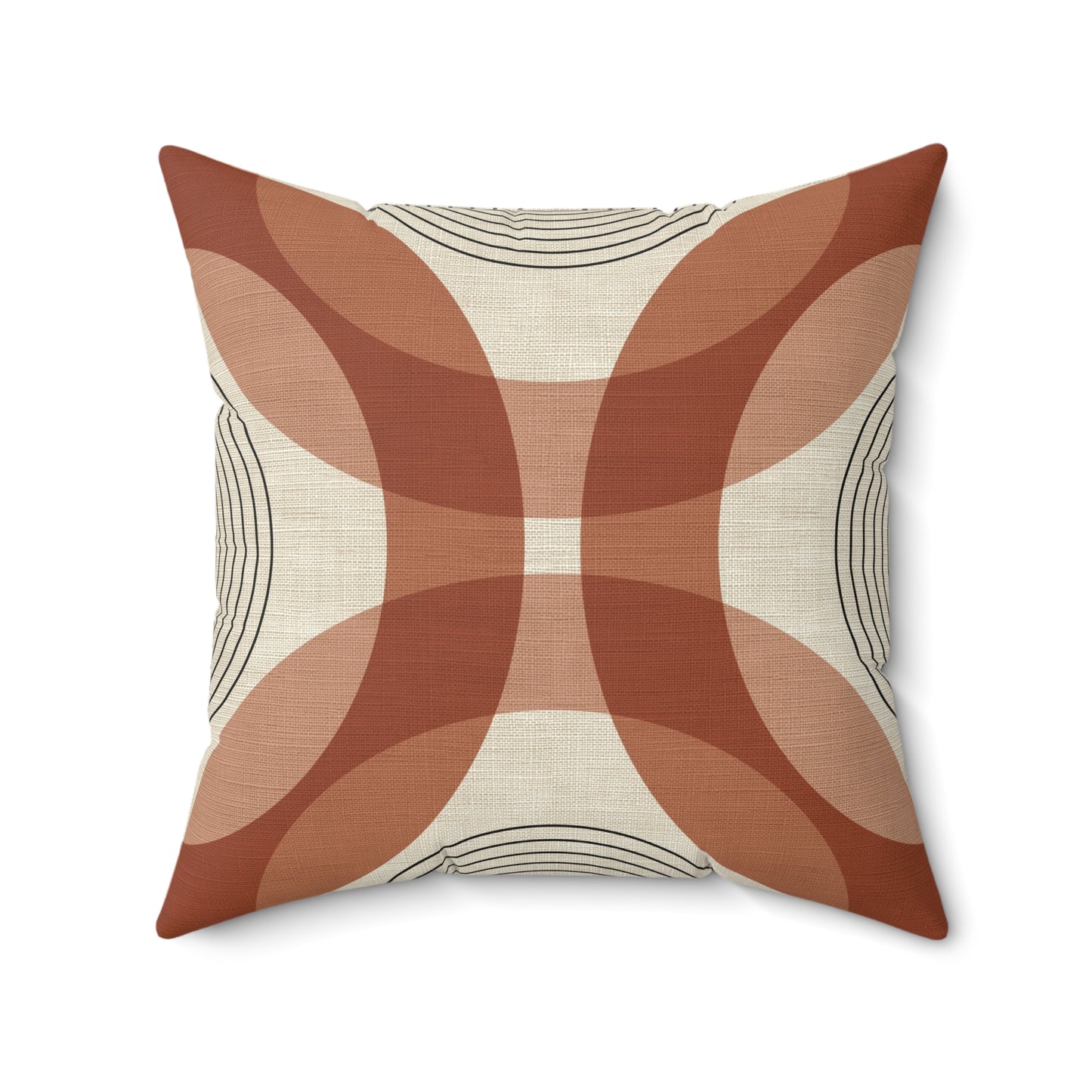 Retro Curve - Spun Polyester Square Pillow