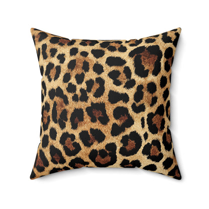 Classic Leopard Spot - Faux Suede Square Pillow