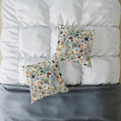 Color Speck Meadow - Square Poly Canvas Pillow