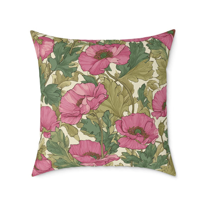 Blush Petal Canopy - Square Poly Canvas Pillow