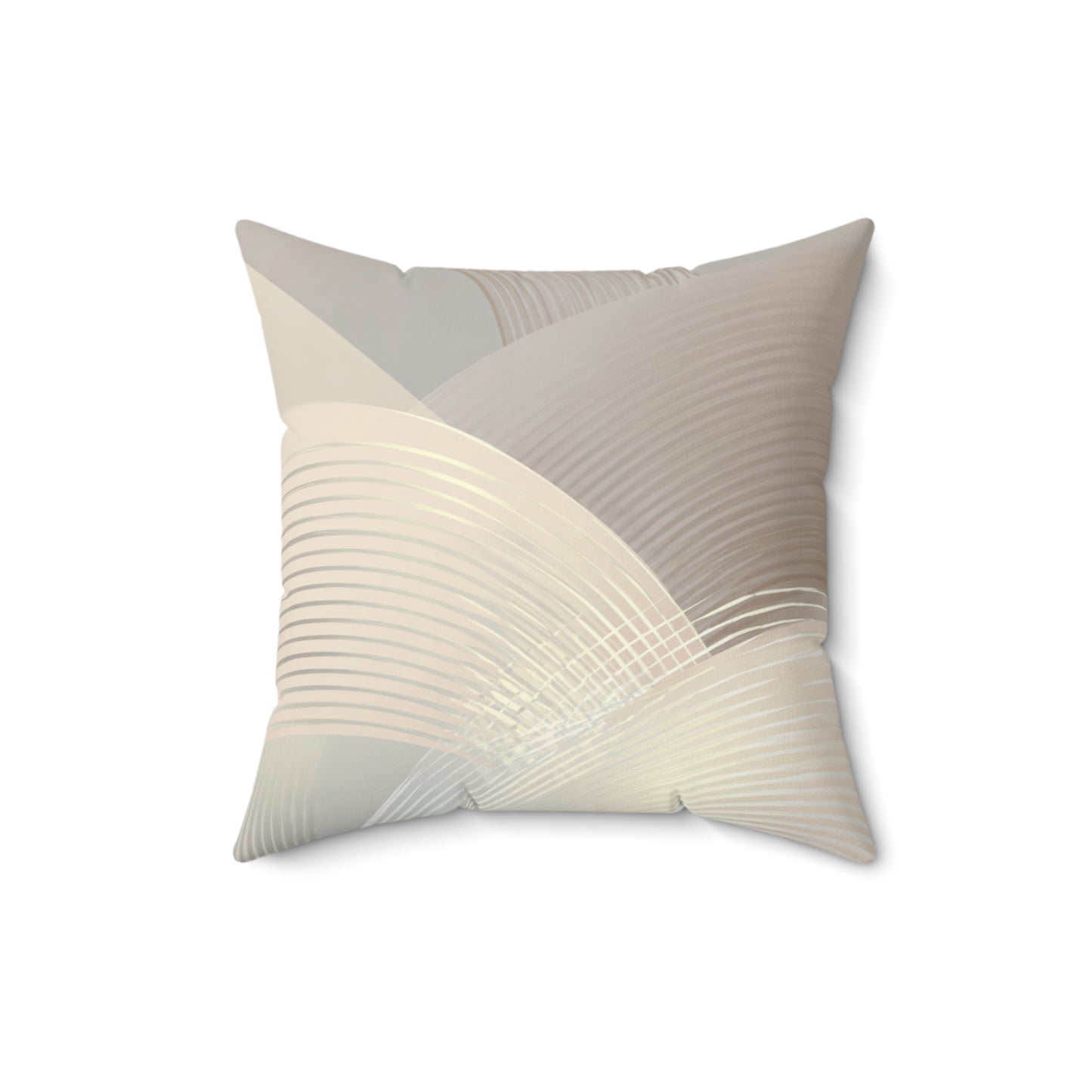 Ivory Arc Layers - Faux Suede Square Pillow