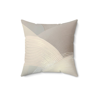 Ivory Arc Layers - Faux Suede Square Pillow