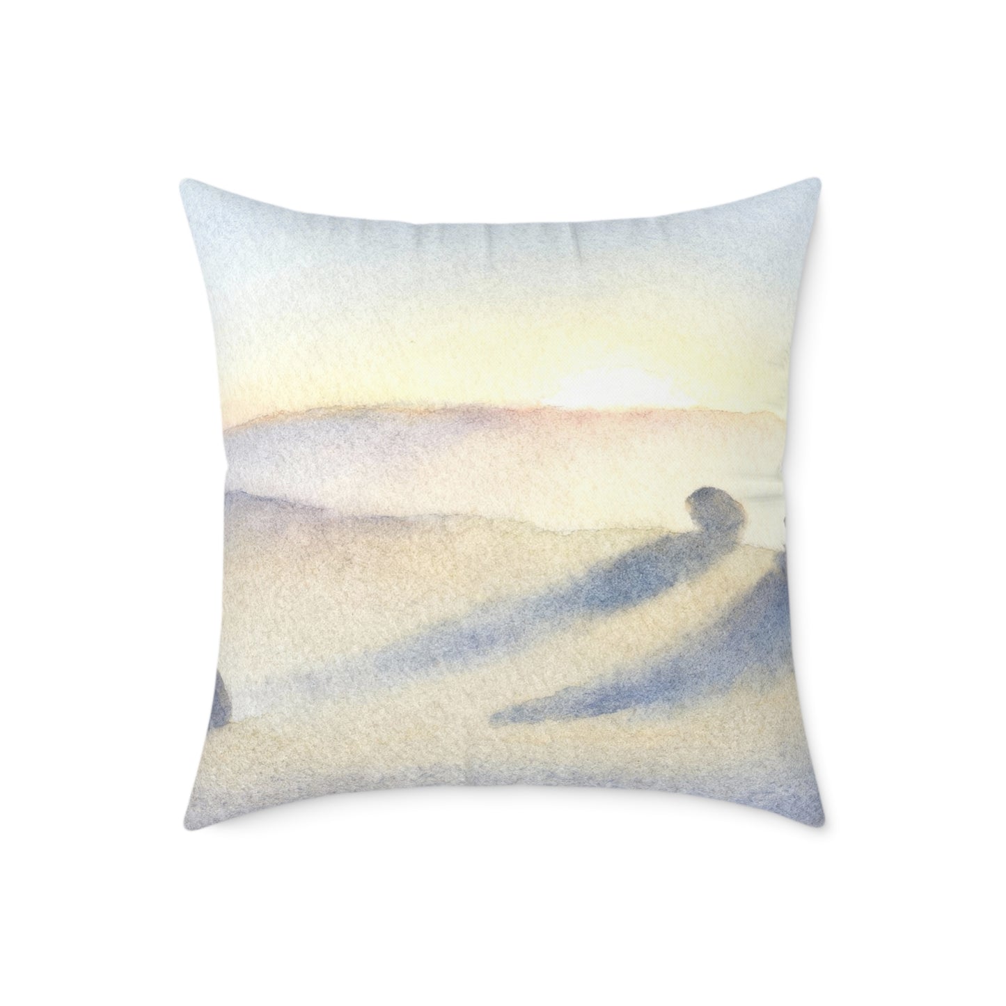 Morning Haze Field - Square Poly Canvas Pillow