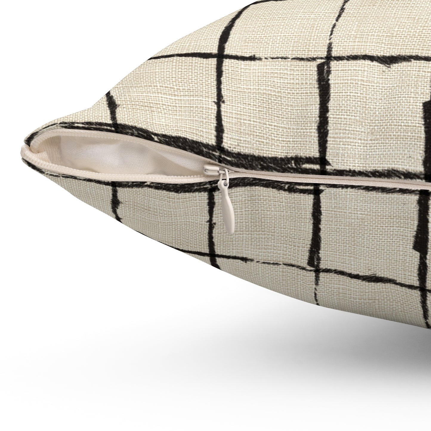 Retro Grid Linen - Spun Polyester Square Pillow