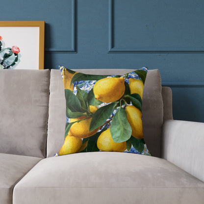 Lemon Grove Abundance - Square Poly Canvas Pillow