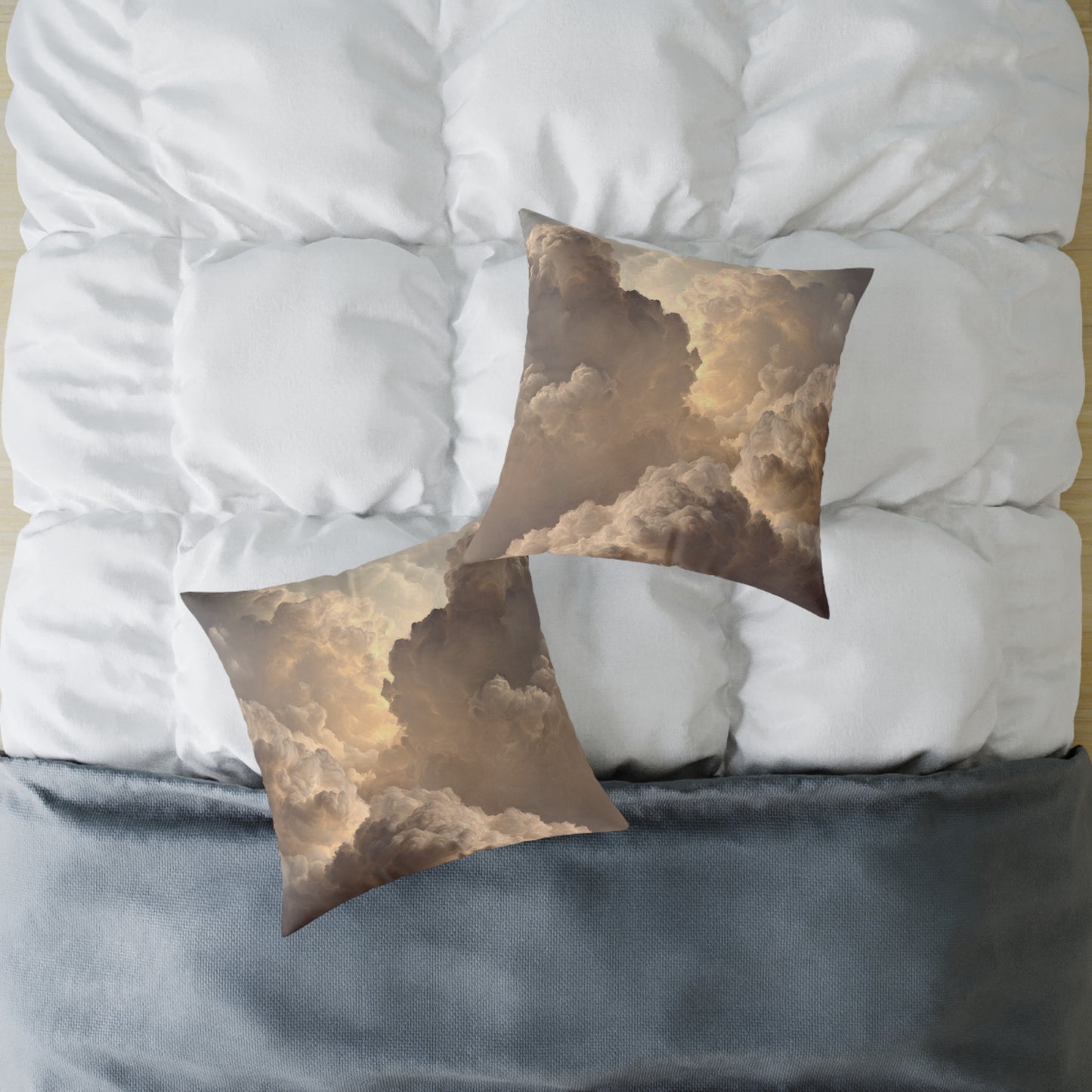 Heavenly Cloud Ember - Square Poly Canvas Pillow