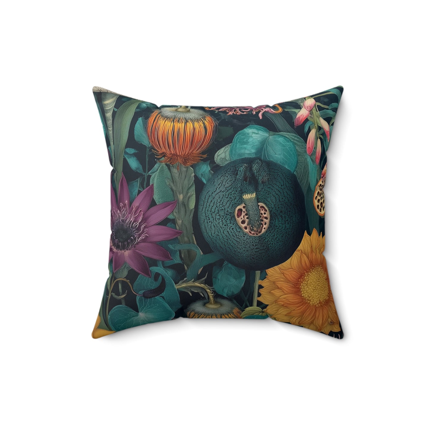 Vintage Wildflowers - Faux Suede Square Pillow