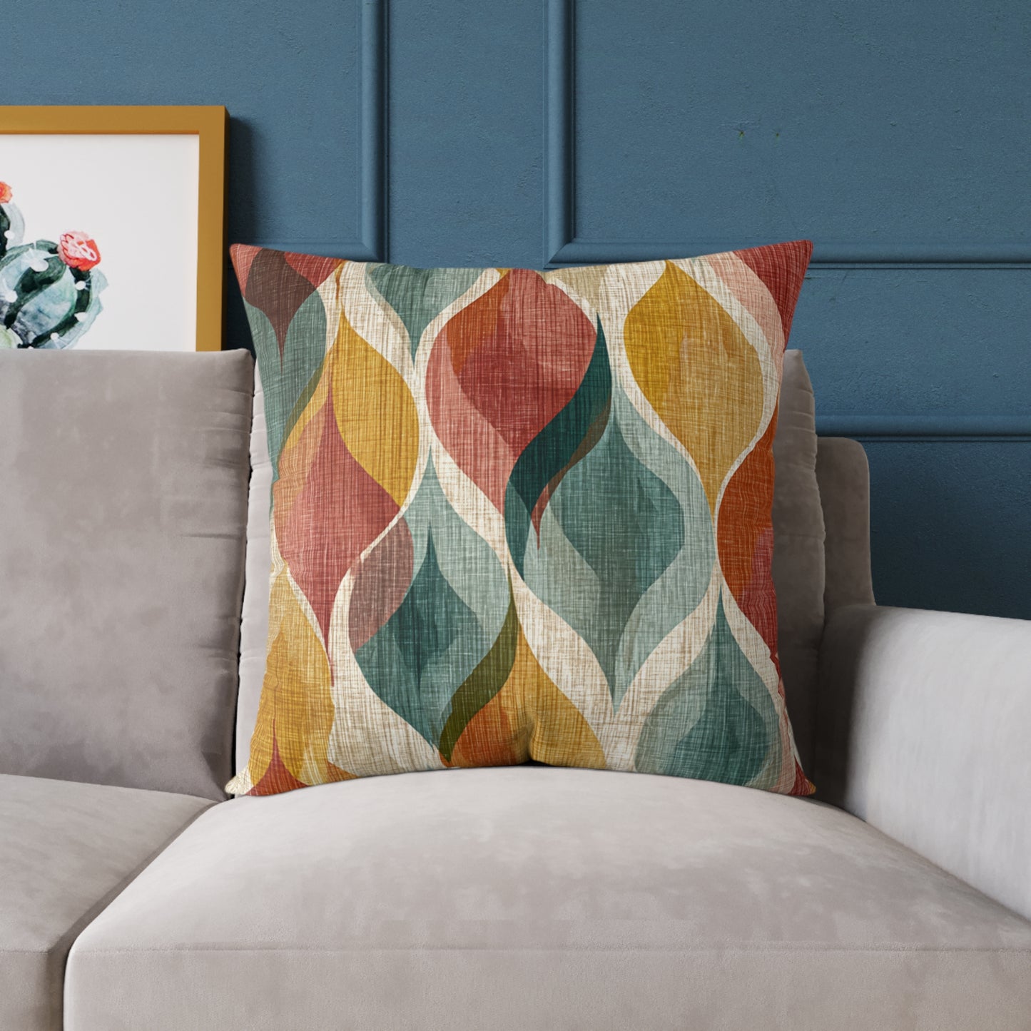 Savanna Rhythm Waves - Square Poly Canvas Pillow