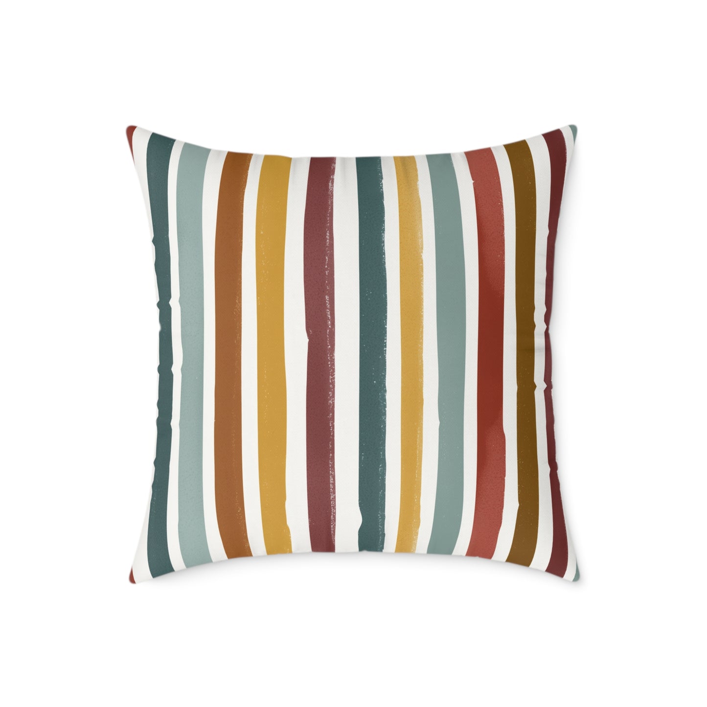 Earthbound Heritage Stripe - Square Poly Canvas Pillow