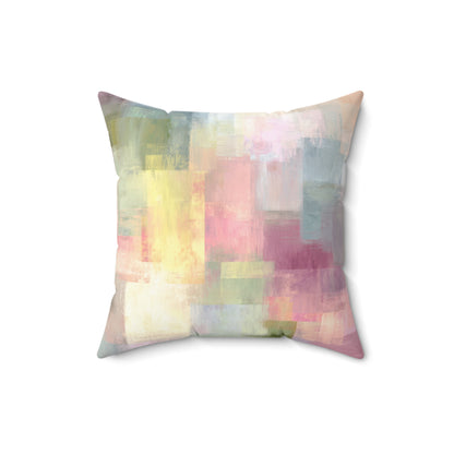 Pastel Pixel Fields - Faux Suede Square Pillow
