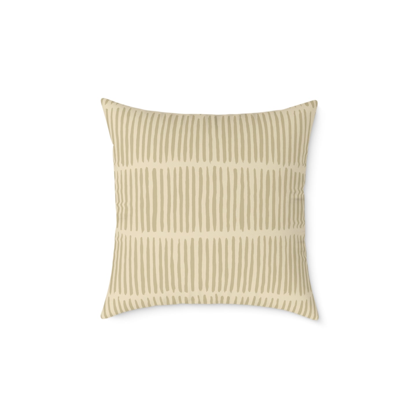Loom Lines - Oat - Square Poly Canvas Pillow