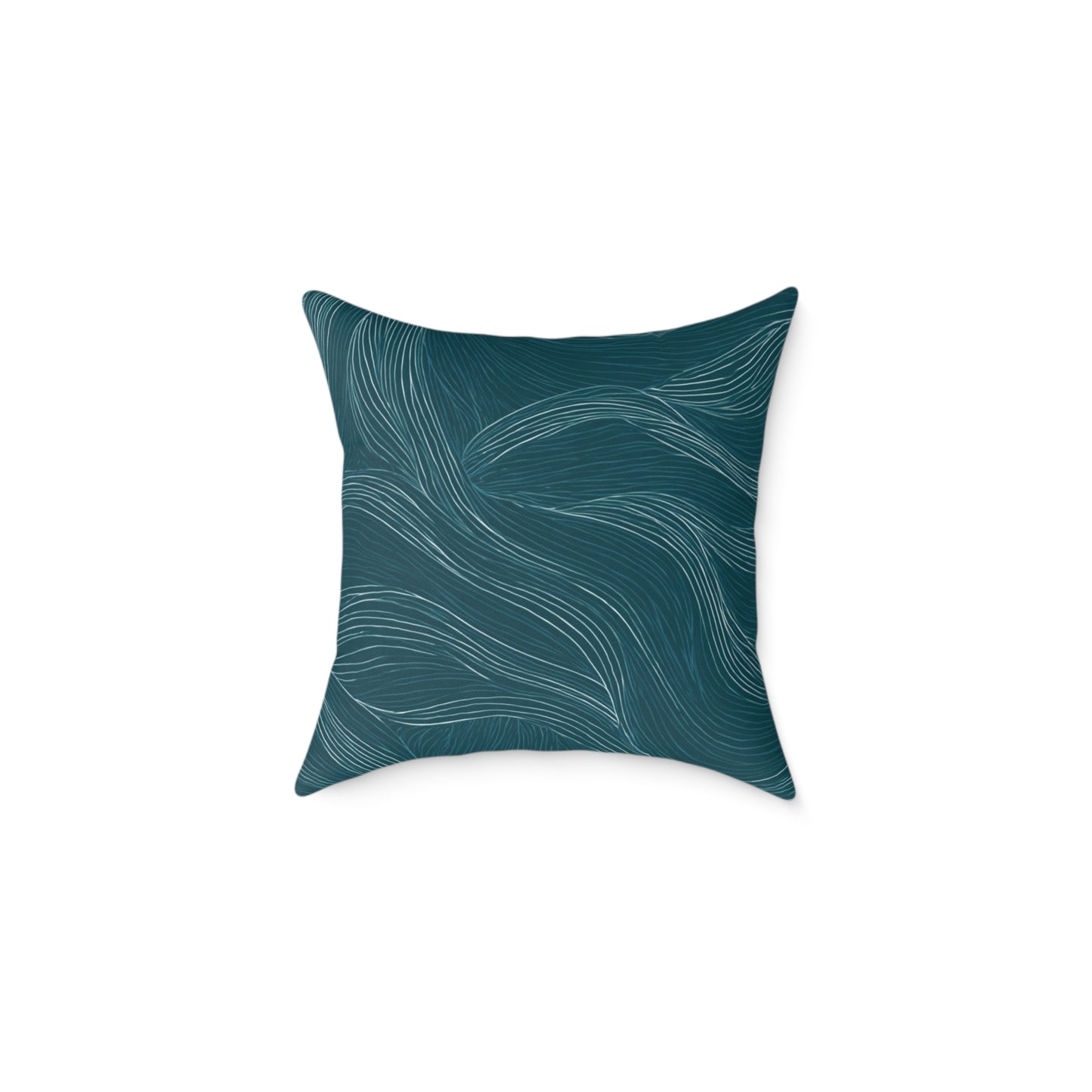 Ocean Current Lines - Square Poly Canvas Pillow
