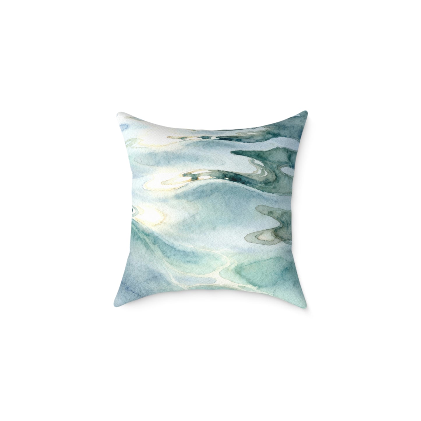 Shallow Tide Reflections - Square Poly Canvas Pillow