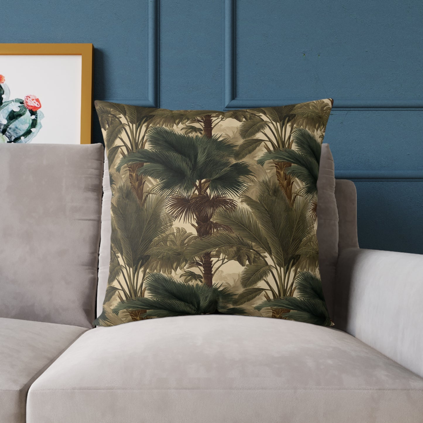 Palm Canopy Safari - Square Poly Canvas Pillow