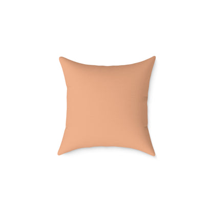 Loom Lines - Coral - Square Poly Canvas Pillow