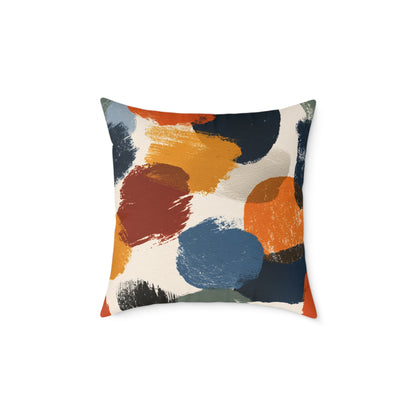 Rustic Painter’s Palette - Square Poly Canvas Pillow