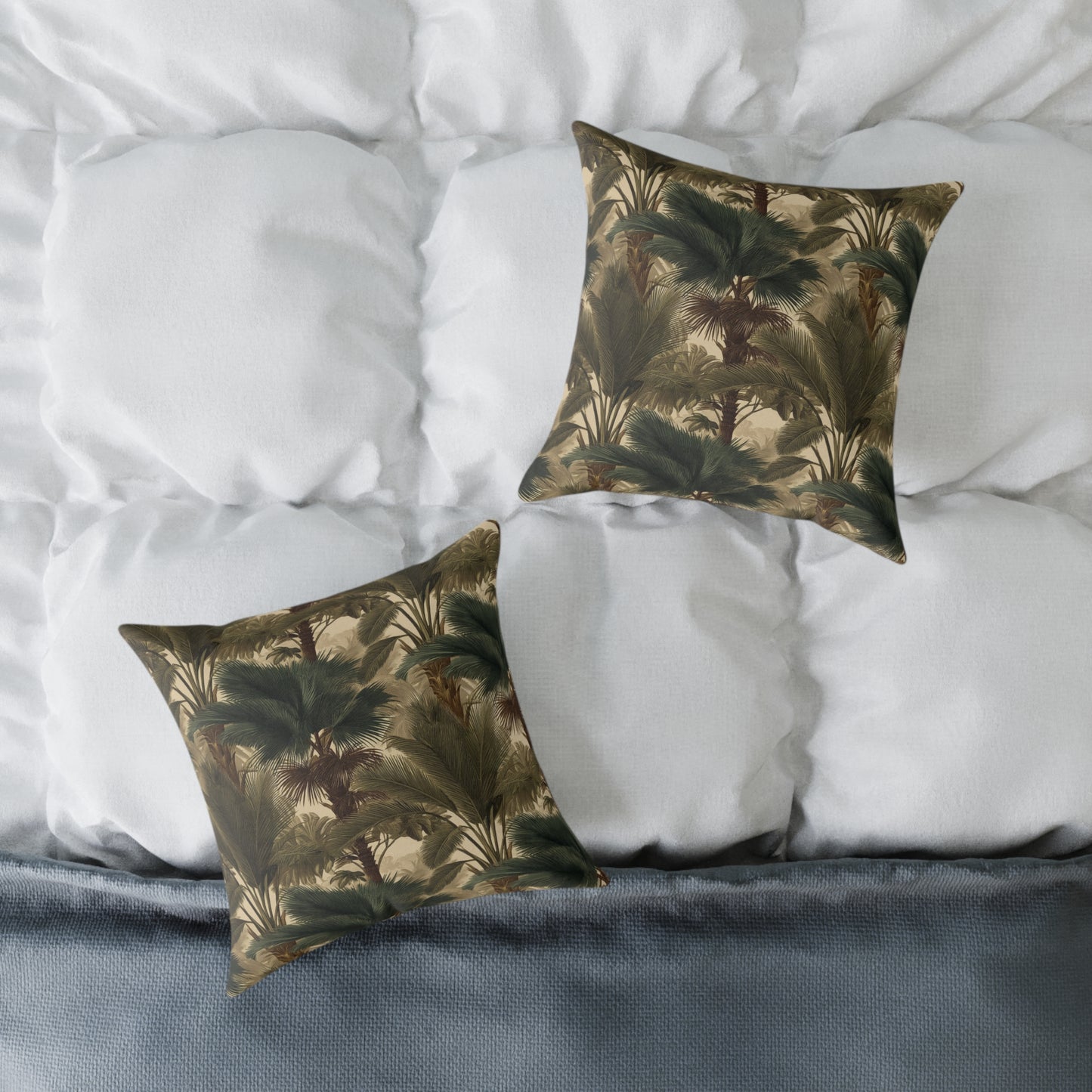 Palm Canopy Safari - Square Poly Canvas Pillow
