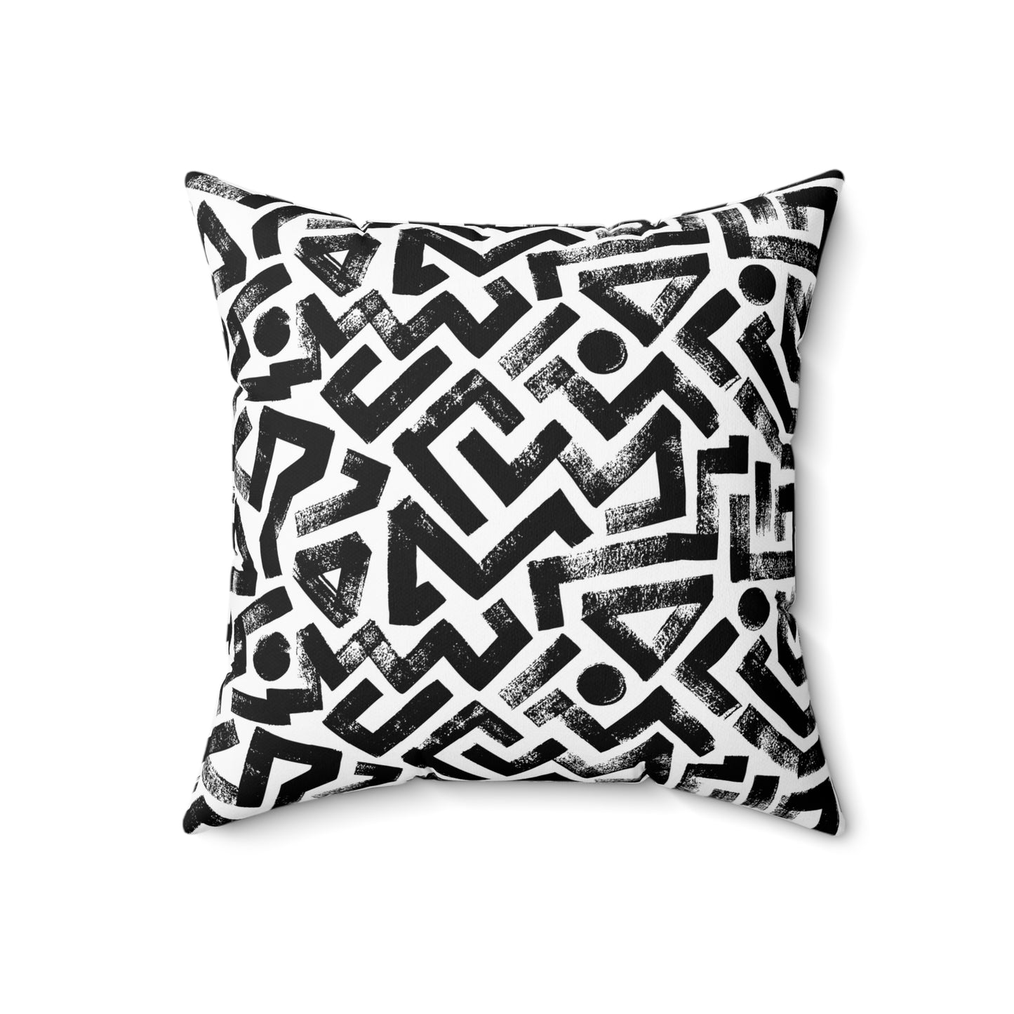 Pebble Maze Charcoal - Spun Polyester Square Pillow