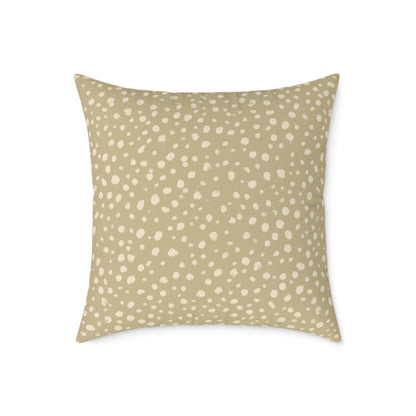 Pebble Scatter - Oat - Square Poly Canvas Pillow