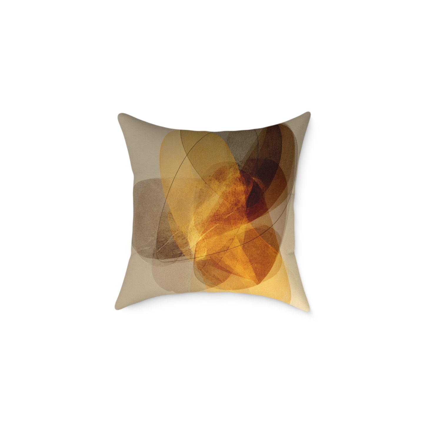 Amber Float Shapes - Square Poly Canvas Pillow