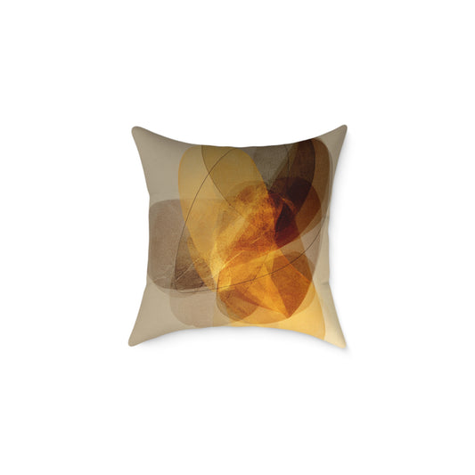 Amber Float Shapes - Square Poly Canvas Pillow