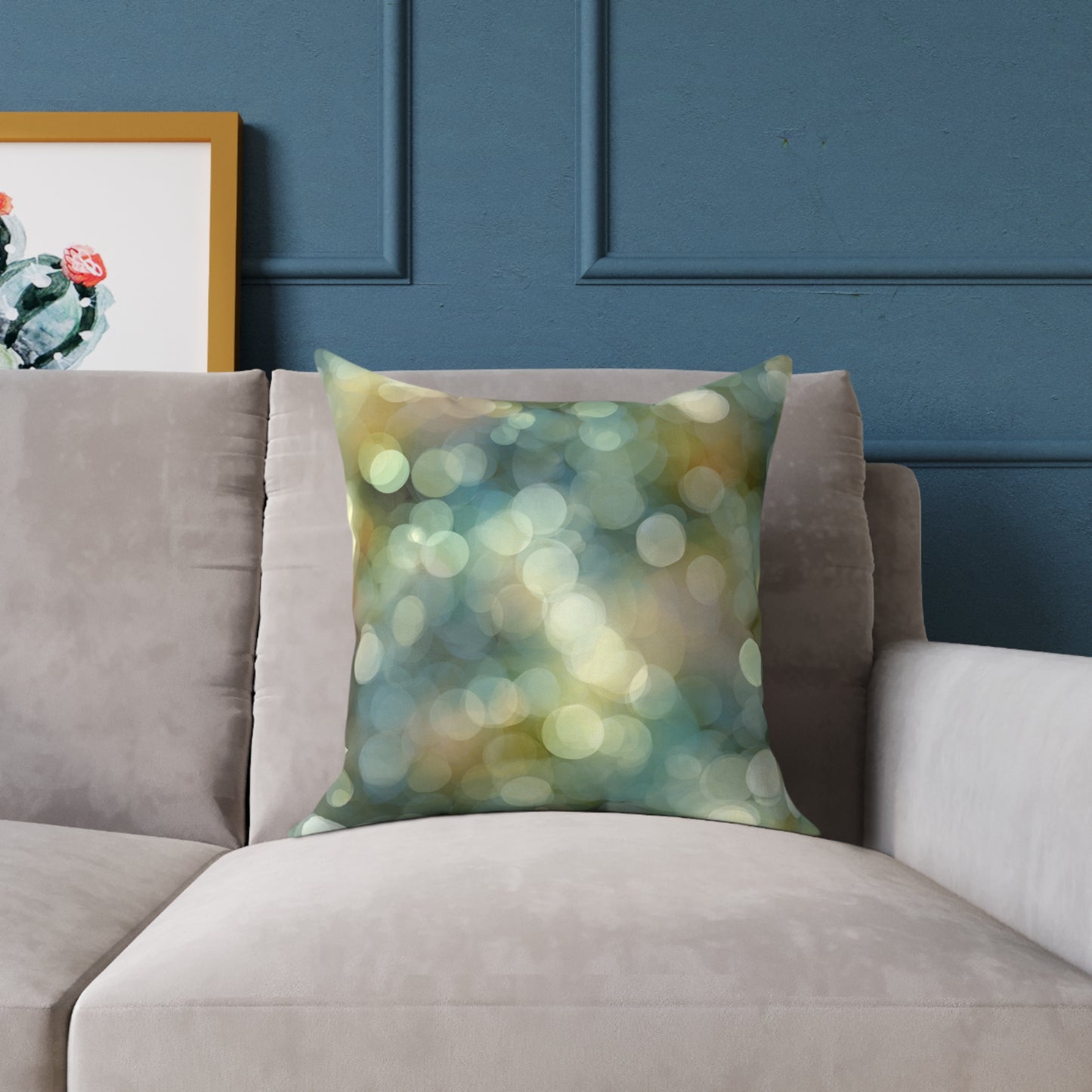 Bokeh Garden Lights - Square Poly Canvas Pillow