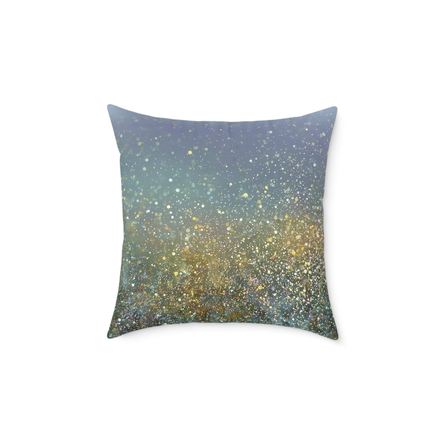 Meadow Haze Sparkle - Square Poly Canvas Pillow