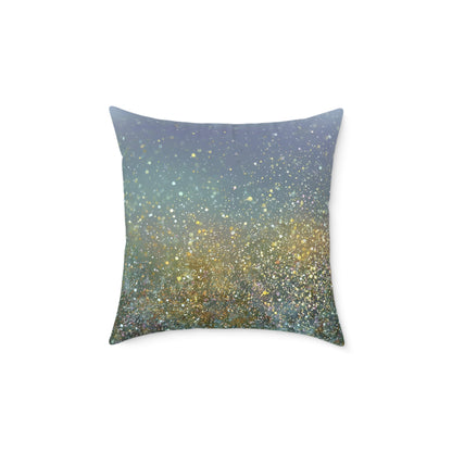 Meadow Haze Sparkle - Square Poly Canvas Pillow