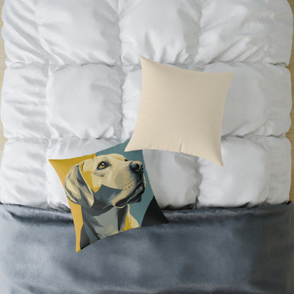 Golden Labrador - Square Poly Canvas Pillow