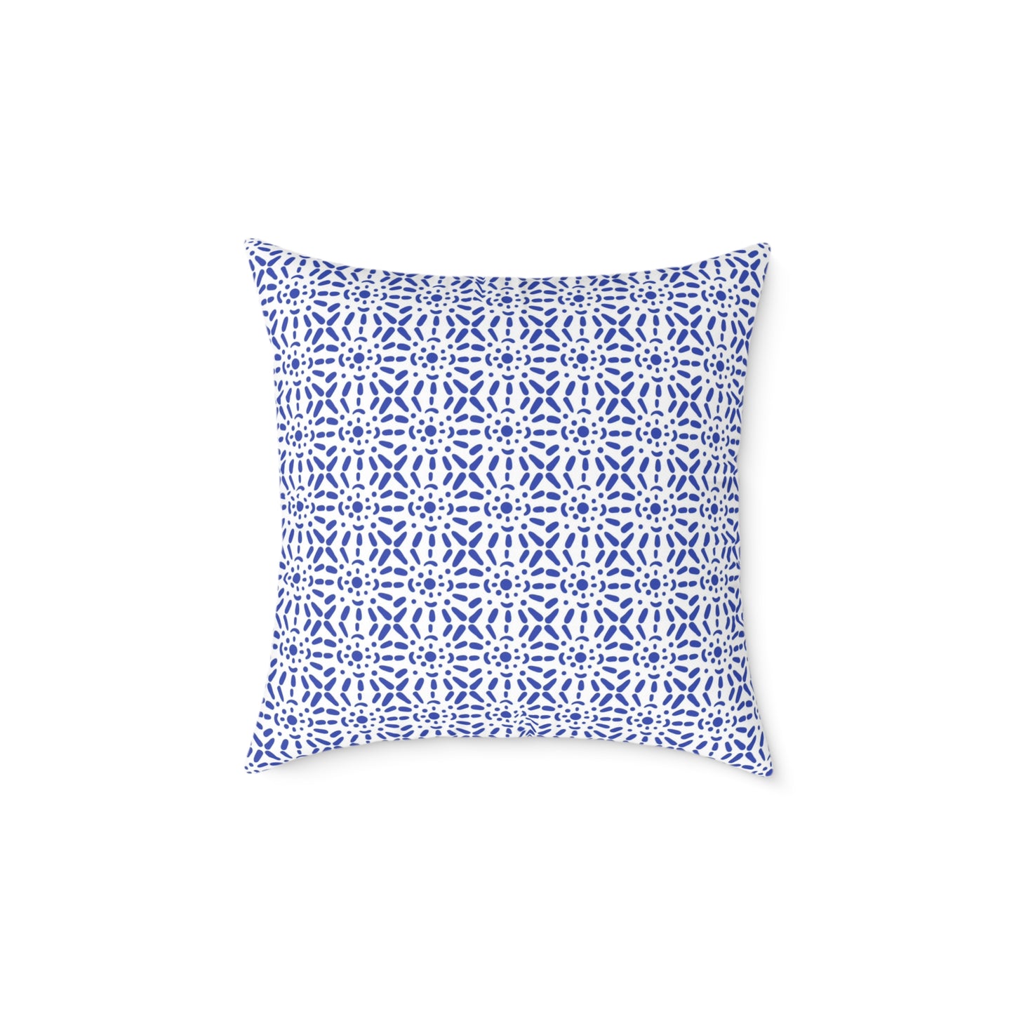 Santorini Mosaic Tile - Square Poly Canvas Pillow