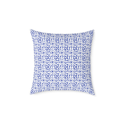 Santorini Mosaic Tile - Square Poly Canvas Pillow