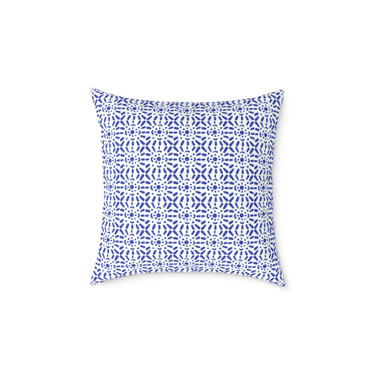 Santorini Mosaic Tile - Square Poly Canvas Pillow