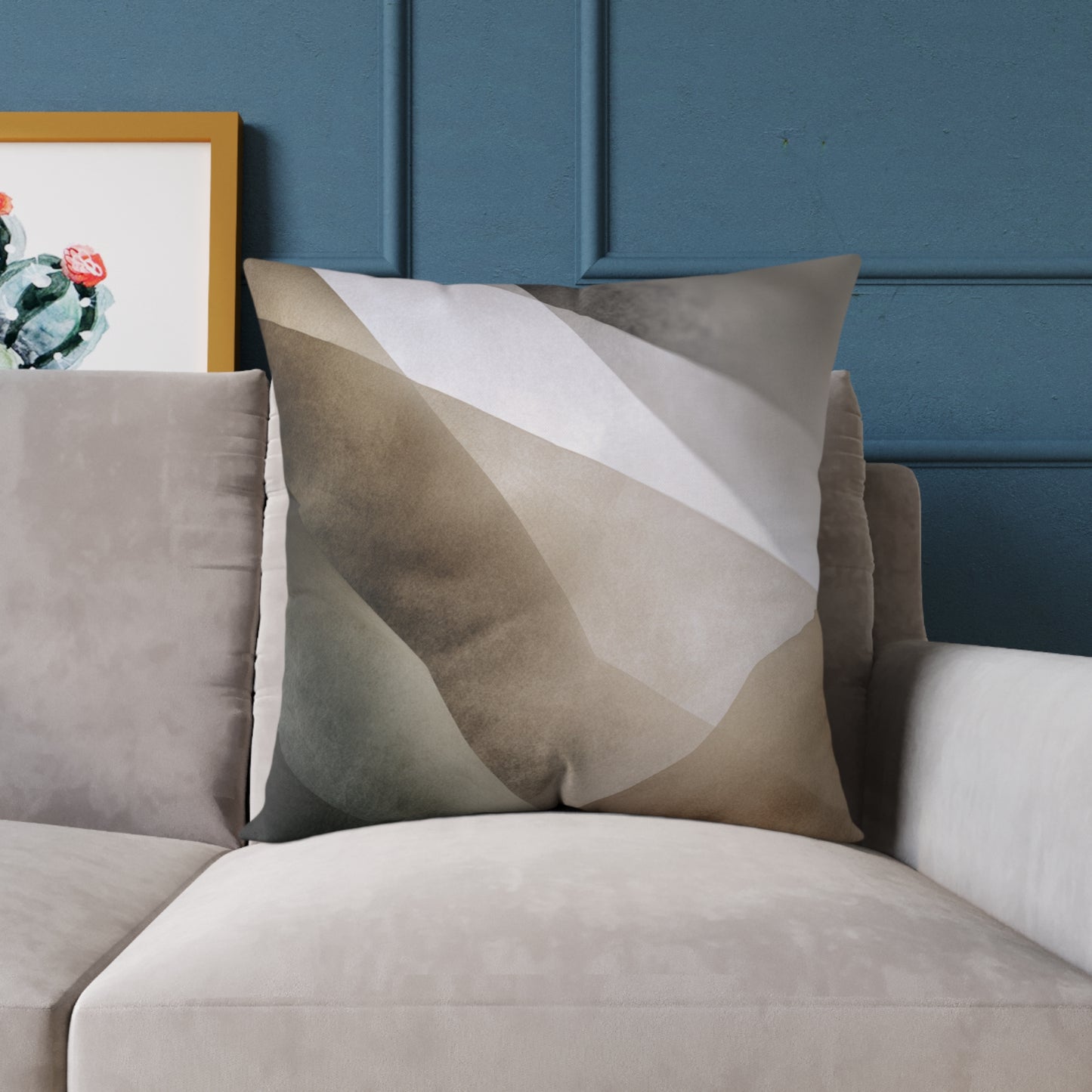 Shadowed Drift Veil - Square Poly Canvas Pillow