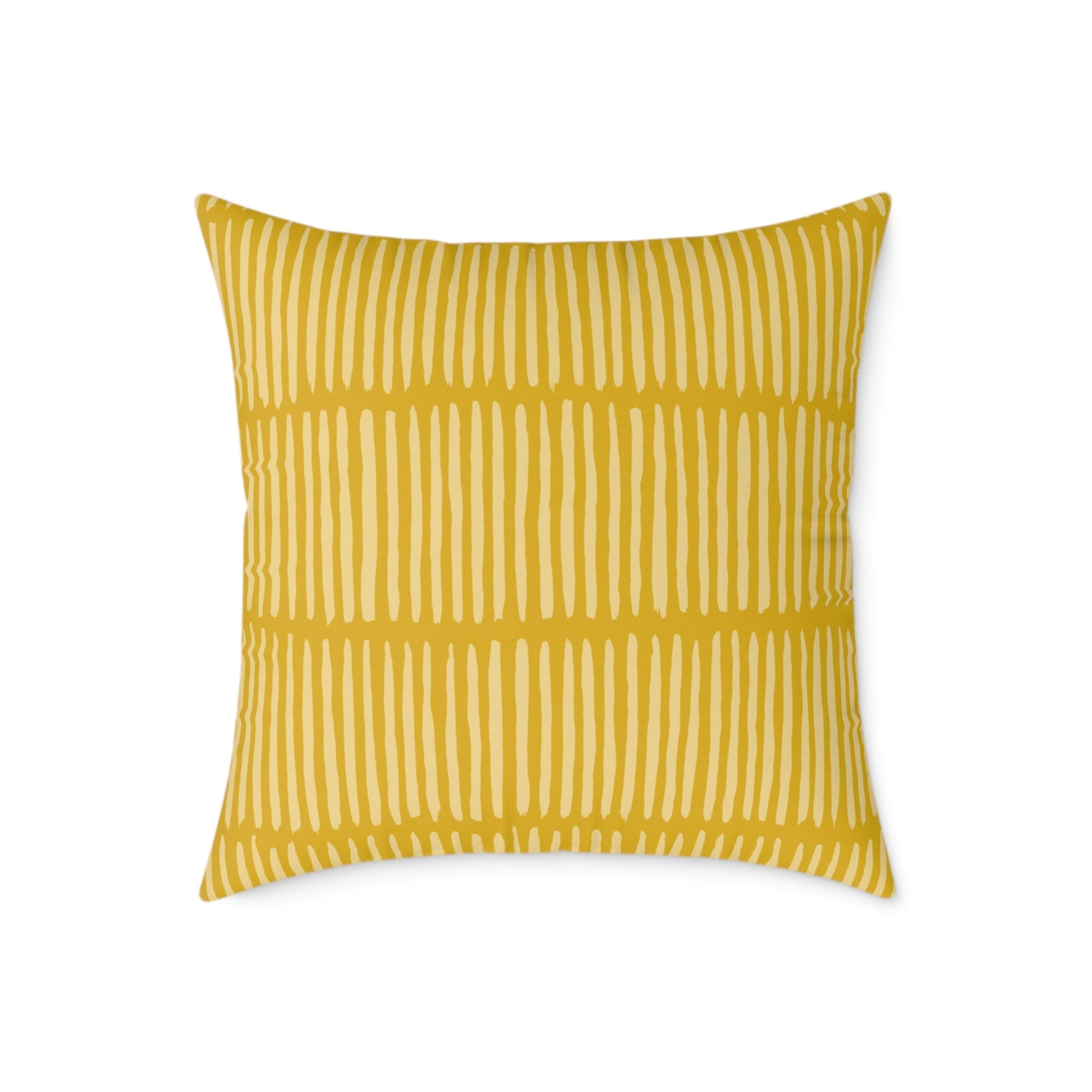 Loom Lines - Sunbeam - Square Poly Canvas Pillow
