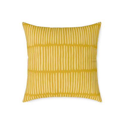 Loom Lines - Sunbeam - Square Poly Canvas Pillow