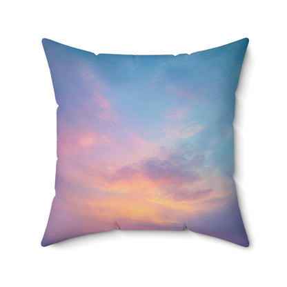 Pastel Dawn Horizon - Faux Suede Square Pillow
