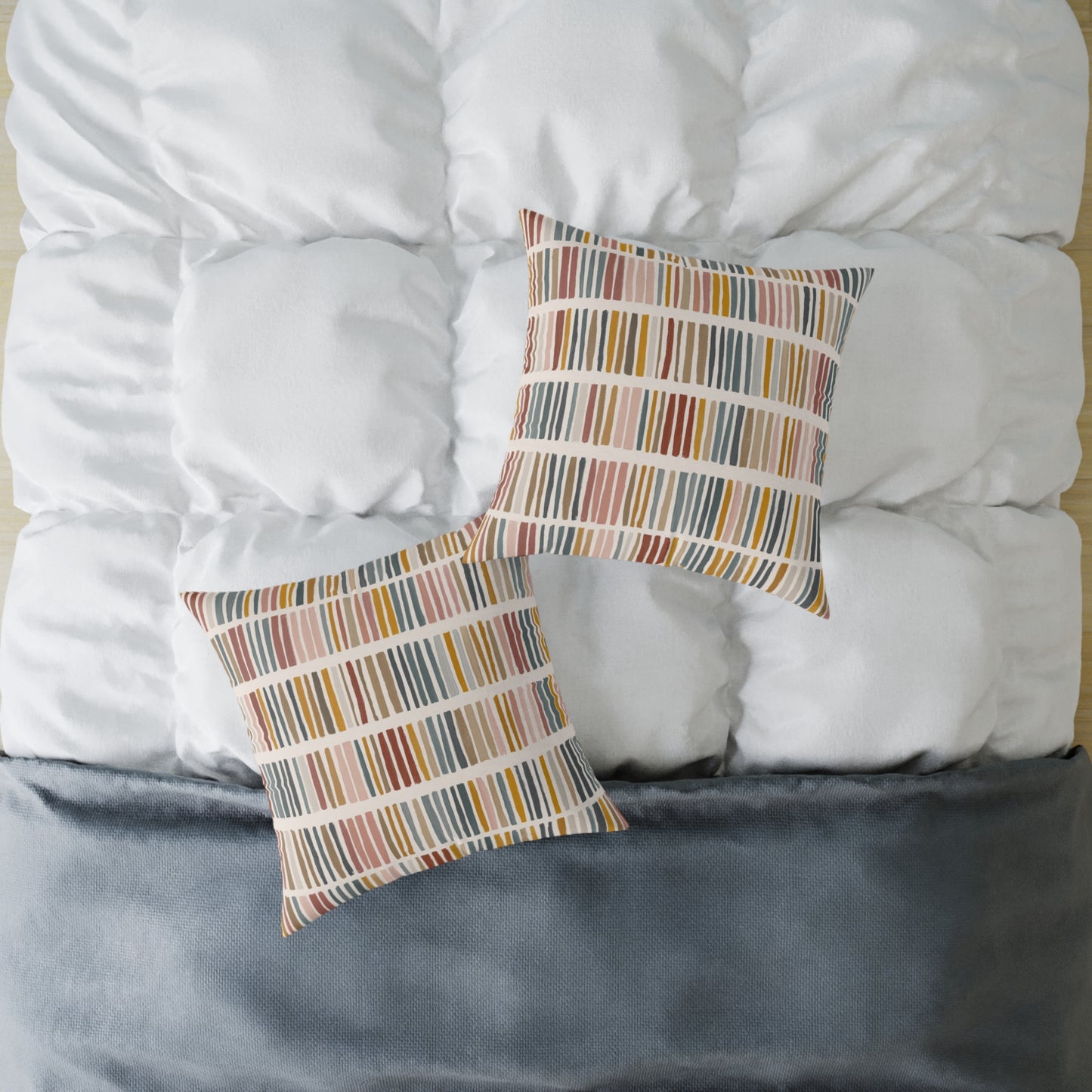 Tribal Market Stripe - Square Poly Canvas Pillow