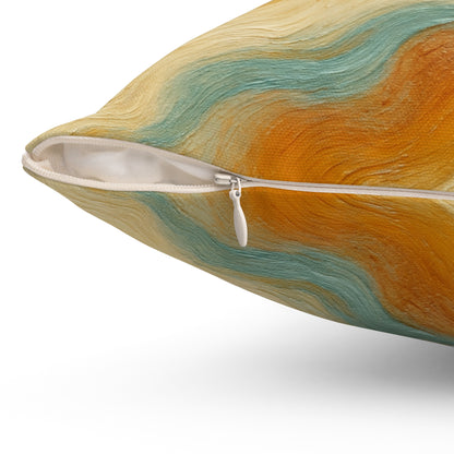 Vintage Wave Swirl - Spun Polyester Square Pillow