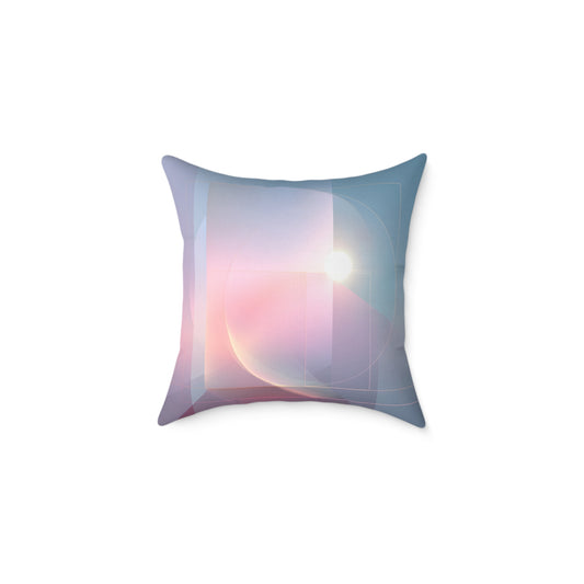 Blush Lens Flare - Square Poly Canvas Pillow