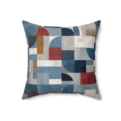 Industrial Geo Blocks - Faux Suede Square Pillow