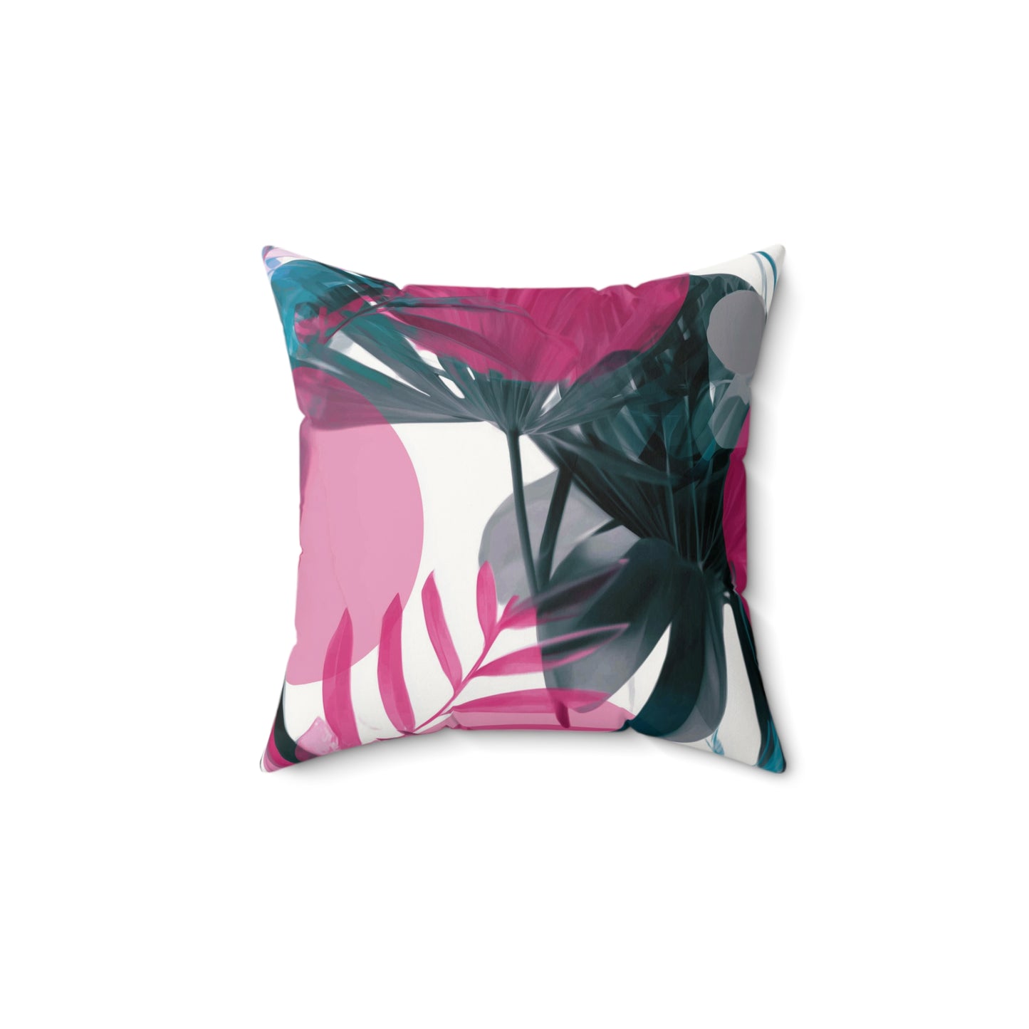Tropical Fuchsia Mist - Faux Suede Square Pillow