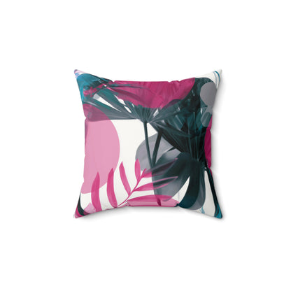 Tropical Fuchsia Mist - Faux Suede Square Pillow