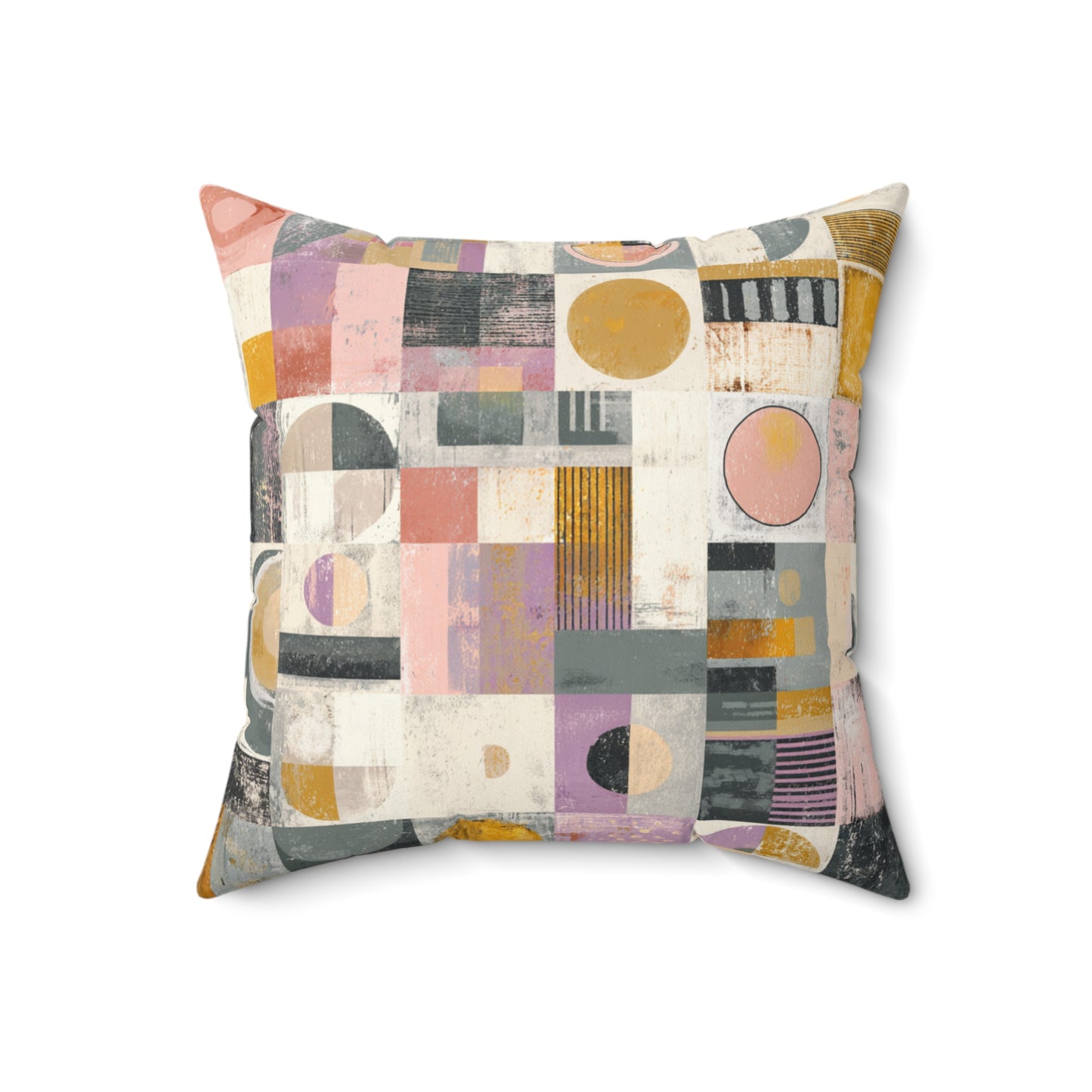 Vintage Quilt Blocks - Spun Polyester Square Pillow