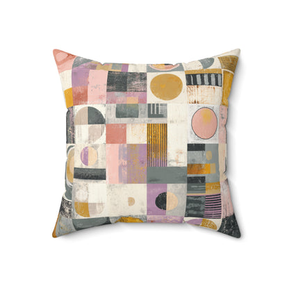 Vintage Quilt Blocks - Spun Polyester Square Pillow