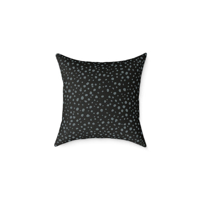 Pebble Scatter - Midnight - Square Poly Canvas Pillow