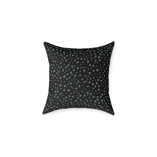 Pebble Scatter - Midnight - Square Poly Canvas Pillow