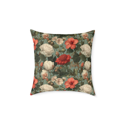 Blossom Meadow Tapestry - Square Poly Canvas Pillow